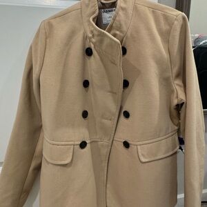 Old Navy Women's Beige Double-Breasted Pea Coat